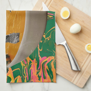 soup dancers collage  tea towel