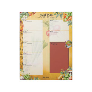 Soup Du Jour 7 Day Blank Meal Planner Notepad