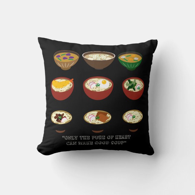Soup Galore Design  Throw Pillow (Front)