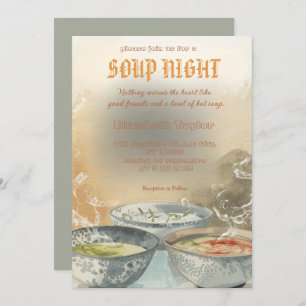 Soup Night Dinner Party Invitations