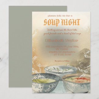 Soup Night Dinner Party Invitations