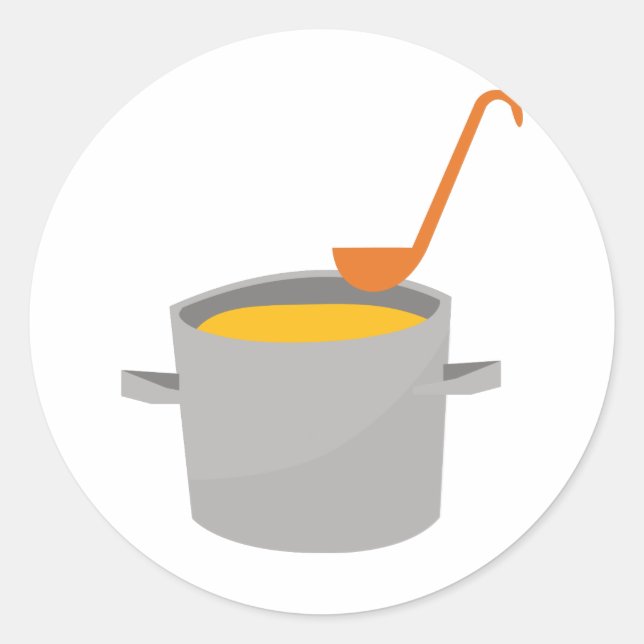 Soup Pot Classic Round Sticker (Front)