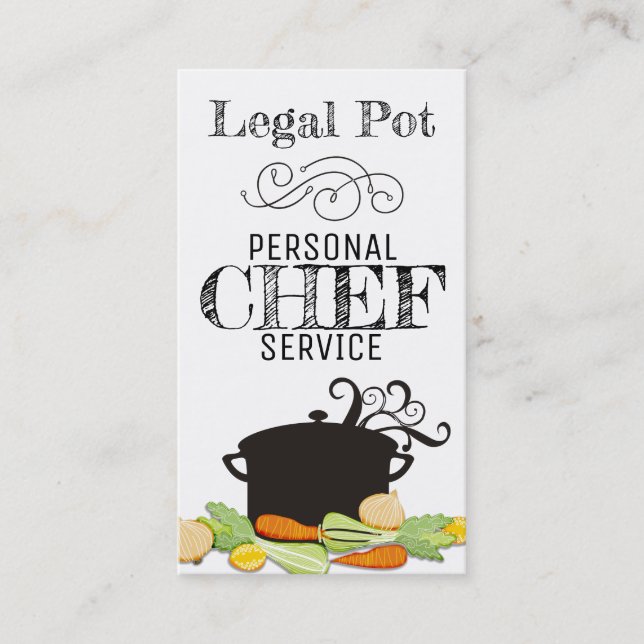 soup pot vegetables chef culinary business card (Front)