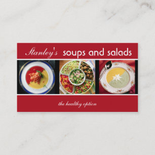 Soups and salads - food business cards
