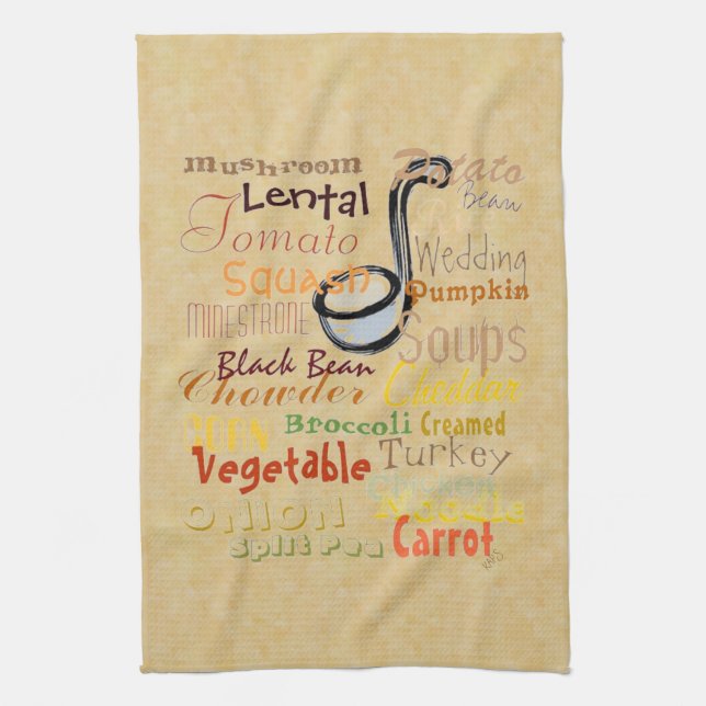 Soups Graffiti Tea Towel (Vertical)