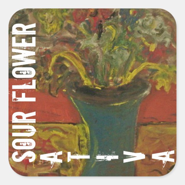 SOUR FLOWER SATIVA SQUARE STICKER (Front)
