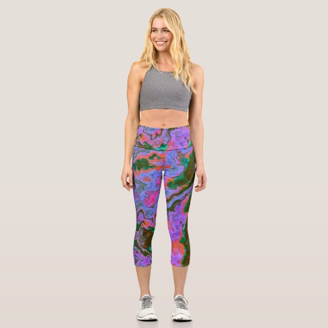 Sour Marble  Capri Leggings (Front)