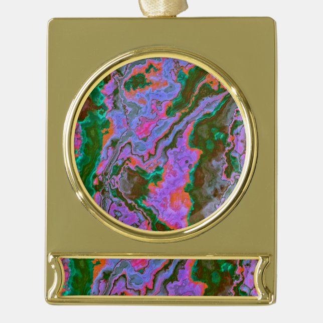 Sour Marble   Gold Plated Banner Ornament (Front)