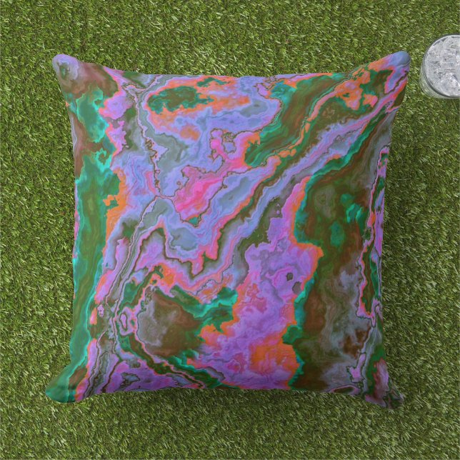Sour Marble  Throw Pillow (Grass)
