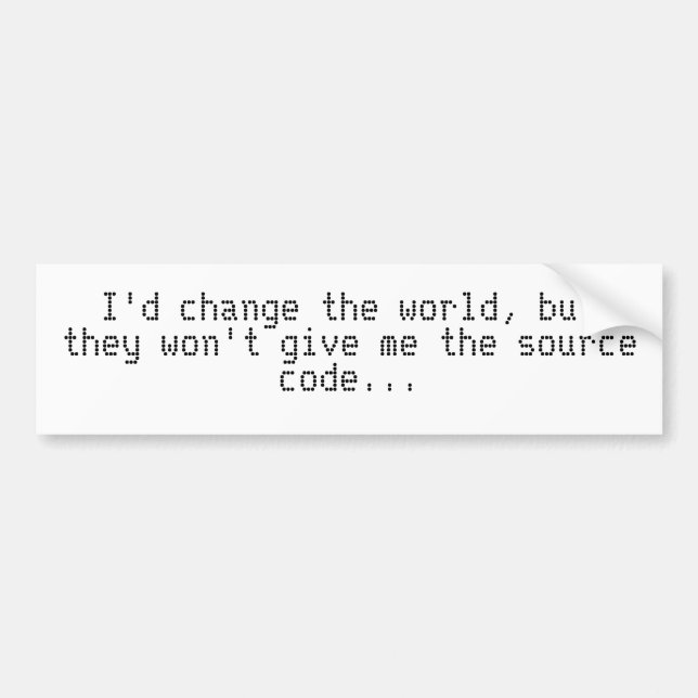 source code bumper sticker (Front)