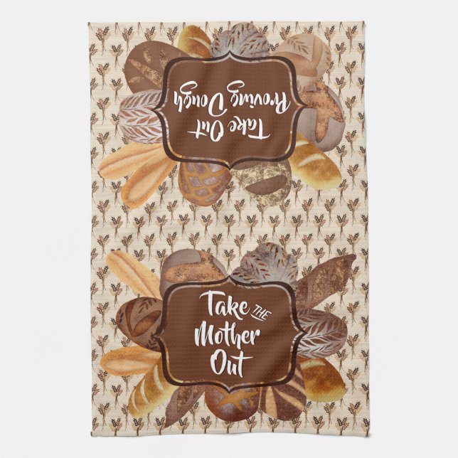 Sourdough Bread Baking Personalised Kitchen Towel (Vertical)