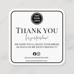 Sourdough Bread Care Tips with Thank You Logo Card