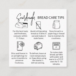 Sourdough Bread Care Tips with Thank You Logo Card