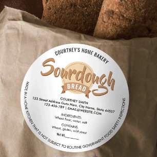 Sourdough Bread Modern Beige Cottage Law Label