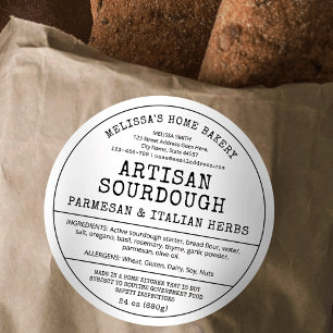 Sourdough Bread Rustic Bakery Cottage Law Label
