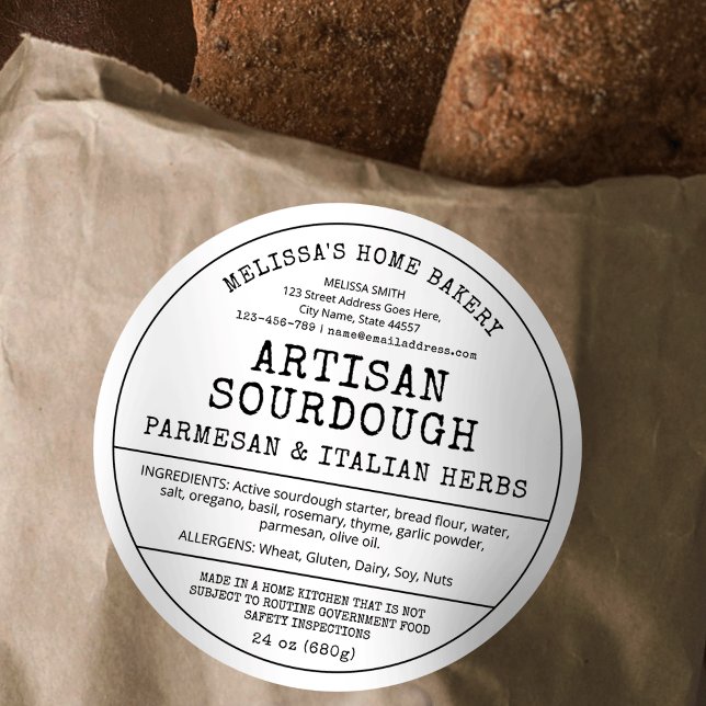 Sourdough Bread Rustic Bakery Cottage Law Label (Creator Uploaded)