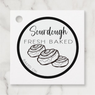 SOURDOUGH Cinnamon roll tags, cinnamon buns Favour Tags