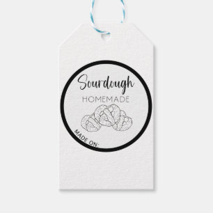 Sourdough pretzel labels, homemade sourdough bread gift tags