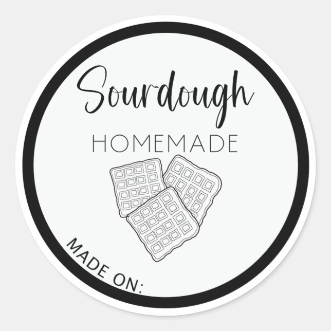 SOURDOUGH WAFFLES, HOMEMADE WAFFLES LABEL (Front)