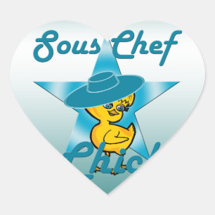 Sous Chef Chick #7 Heart Sticker