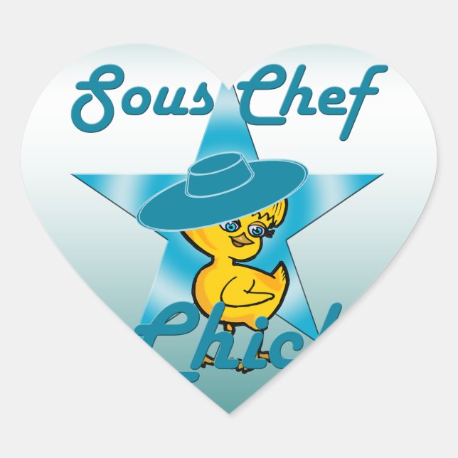 Sous Chef Chick #7 Heart Sticker (Front)