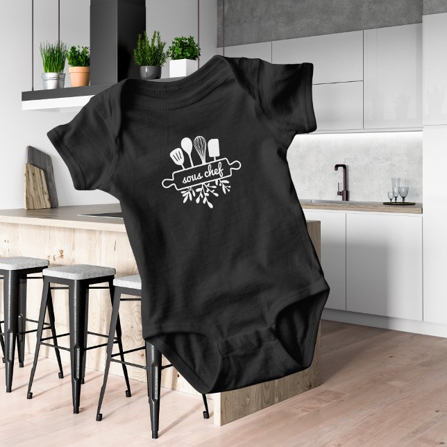 Sous Chef Kitchen Utensils Line Art Baby Bodysuit (Creator Uploaded)