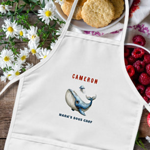 Sous Chef Whale Ocean Kitchen Kids Apron