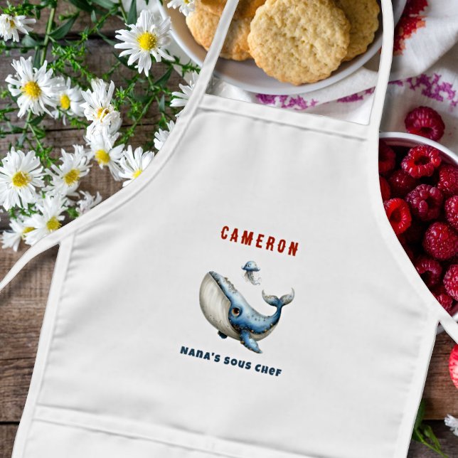 Sous Chef Whale Ocean Kitchen Kids Apron (Creator Uploaded)