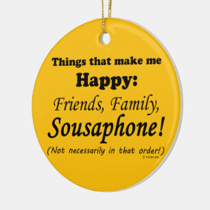 Sousaphone Makes Me Happy Ceramic Tree Decoration