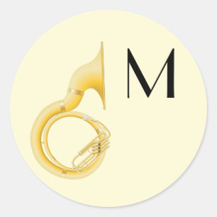 Sousaphone Marching Band Music Teacher Musician Classic Round Sticker