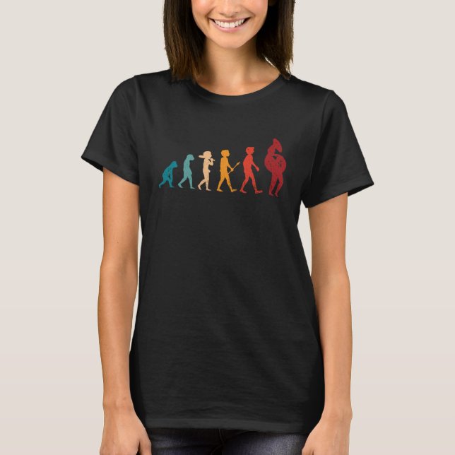 Sousaphone Player Evolution Expert Musician Music  T-Shirt (Front)