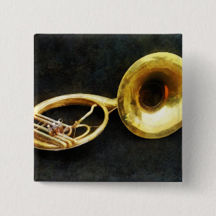 Sousaphone Still Life 15 Cm Square Badge