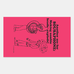 Sousaphone Zombie Explode Rectangular Sticker