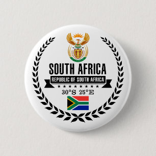 South Africa 6 Cm Round Badge