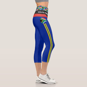 South Africa & African Flag fashion sport /Fitness Capri Leggings