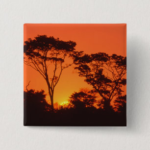 South Africa. African sunset. 15 Cm Square Badge