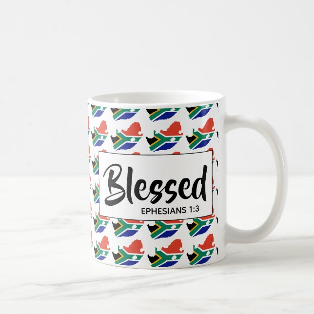 SOUTH AFRICA  Blessed Christian Bible Scripture Coffee Mug (Right)