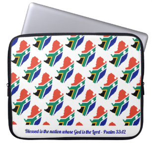 SOUTH AFRICA Blessed Nation Psalm 33:12 Laptop Sleeve
