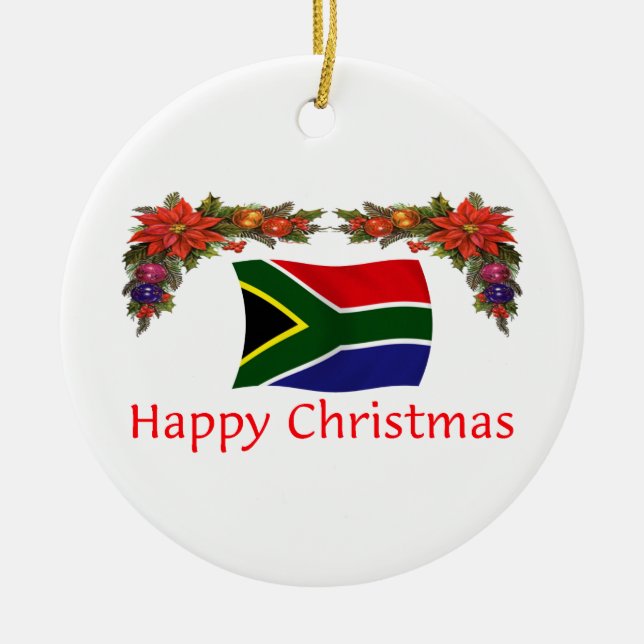 South Africa Christmas Ceramic Tree Decoration (Front)