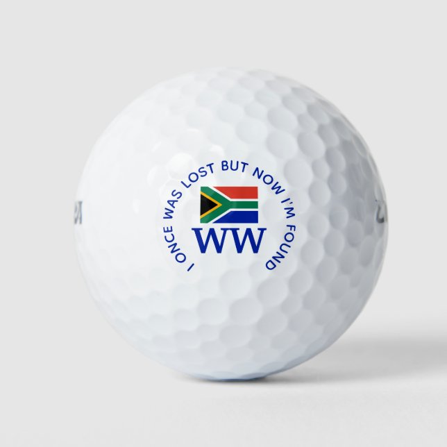SOUTH AFRICA Custom MONOGRAM Christian Lost Found Golf Balls (Front)