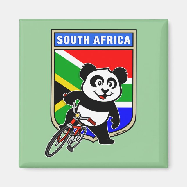 South Africa Cycling Panda Magnet (Front)