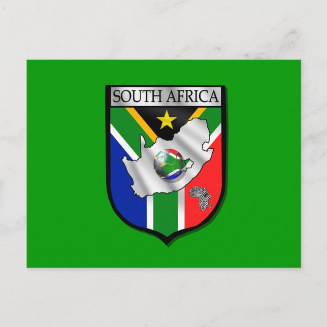 South Africa falg football shield postcard (Front)