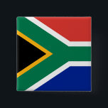South Africa Flag 15 Cm Square Badge<br><div class="desc">The South African flag is a horizontal bicolour with an triangle on the left and a Y-shaped band over the flag. The used colours in the flag are blue, green, red, yellow, white, black. The proportion of the South African flag is 2:3. The Flag of South Africa was adopted in...</div>