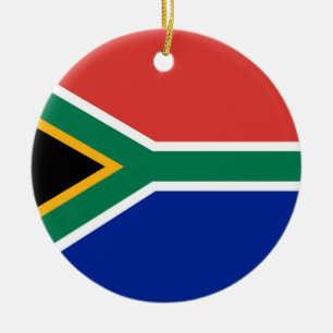 South Africa flag Ceramic Tree Decoration