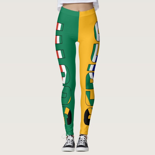 South Africa Flag Colours Patriotic Leggings (Front)