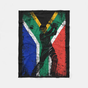 South Africa Flag Cricket Fan Player Coach Fleece Blanket
