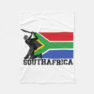 South Africa Flag Cricket Player Tsman Sports Team Fleece Blanket