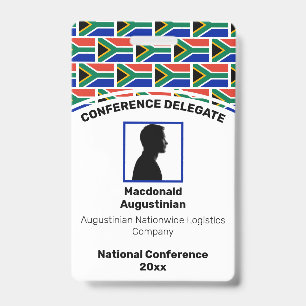 SOUTH AFRICA FLAG Customised Logo Photo ID Name Badge