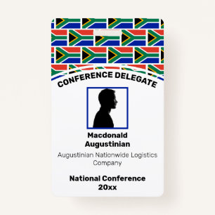 SOUTH AFRICA FLAG Customised Logo Photo ID Name ID Badge