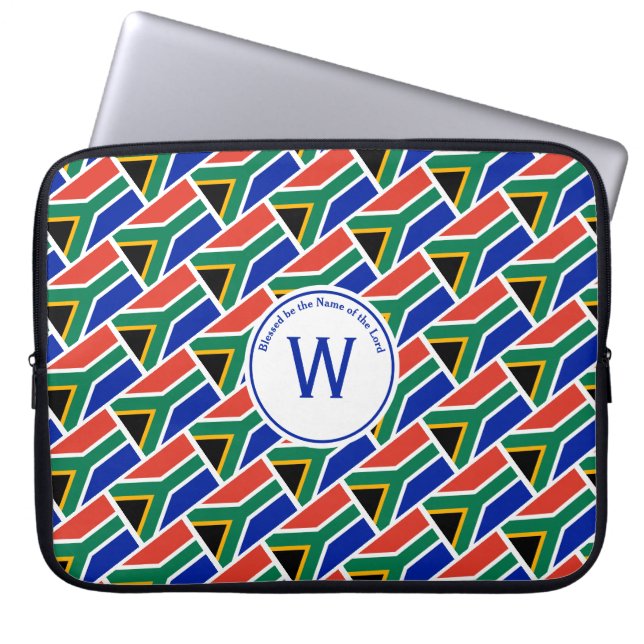 SOUTH AFRICA FLAG Customised Scripture Stylish Laptop Sleeve (Front)